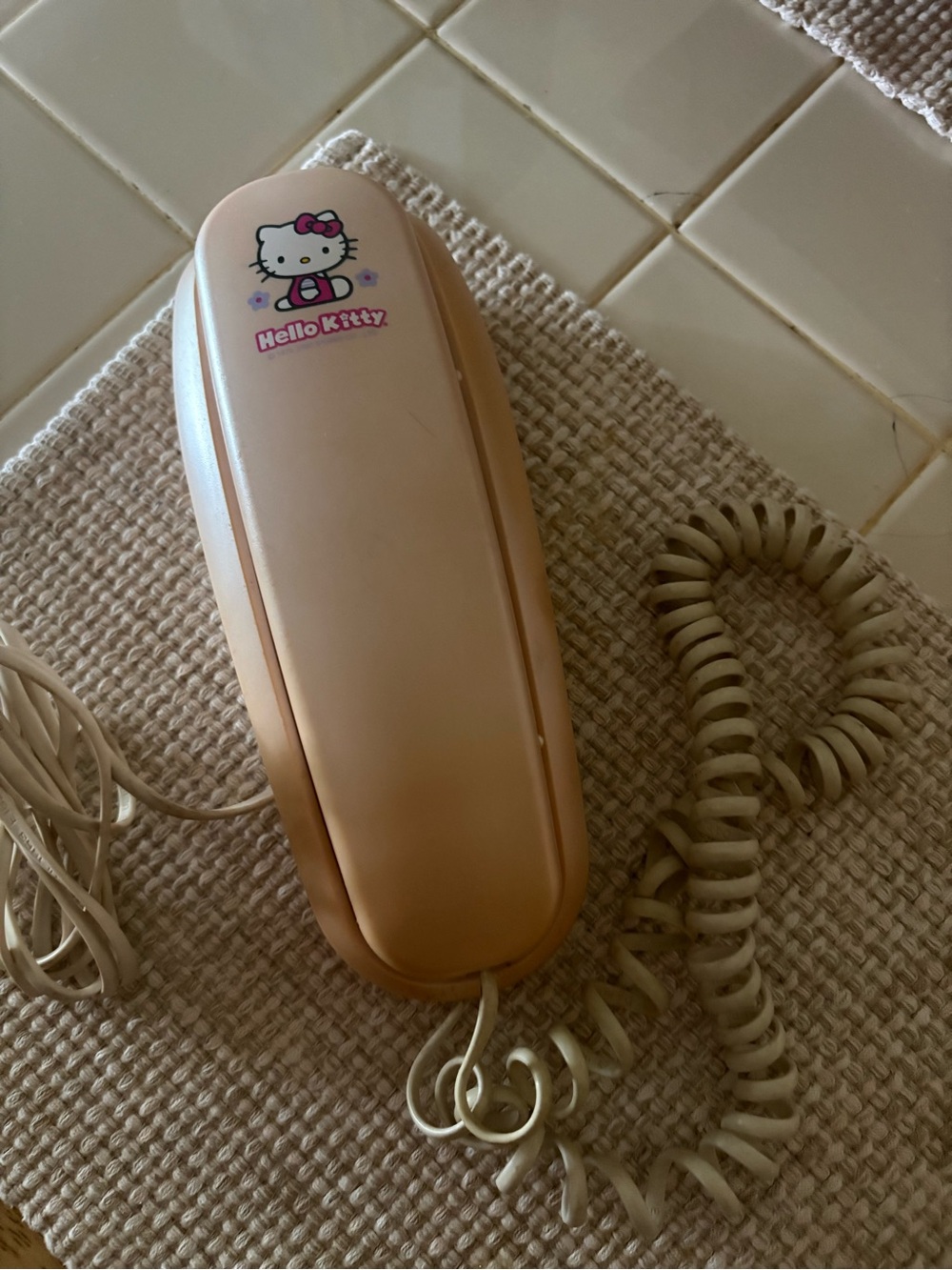 Hello Kitty Peach Vintage Corded Phone Handset